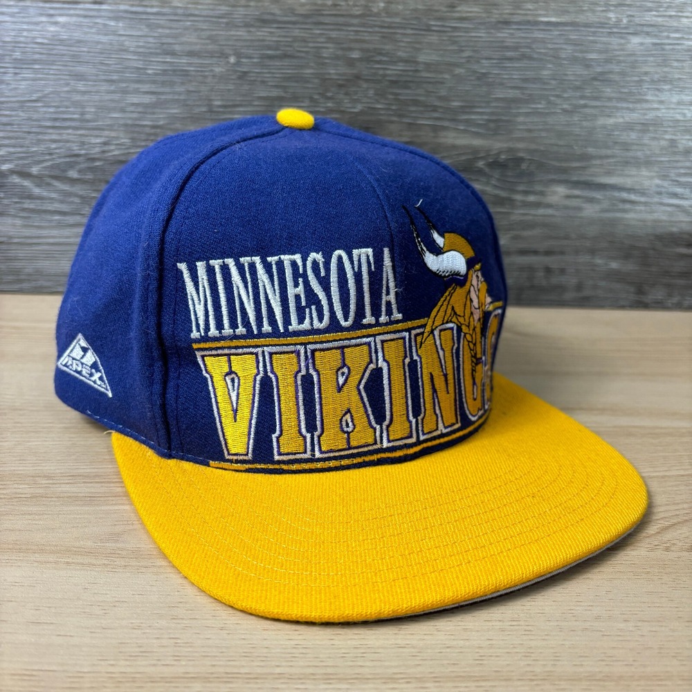 Vintage Minnesota Vikings Hat Cap Snapback Embroidered Apex One NFL Football